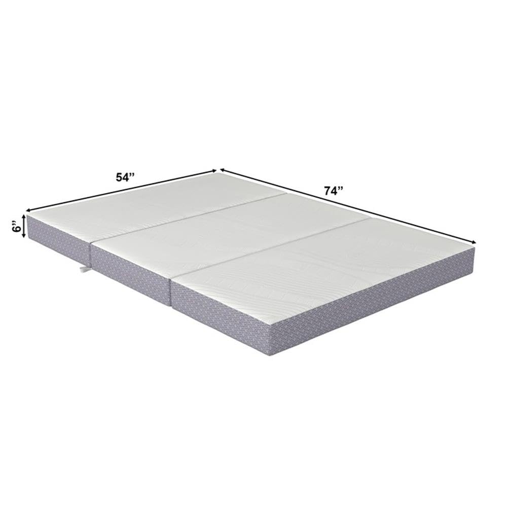 Full 6" Folding Memory Foam Mattress, Gray Knit Cover, Tri-Fold E183327