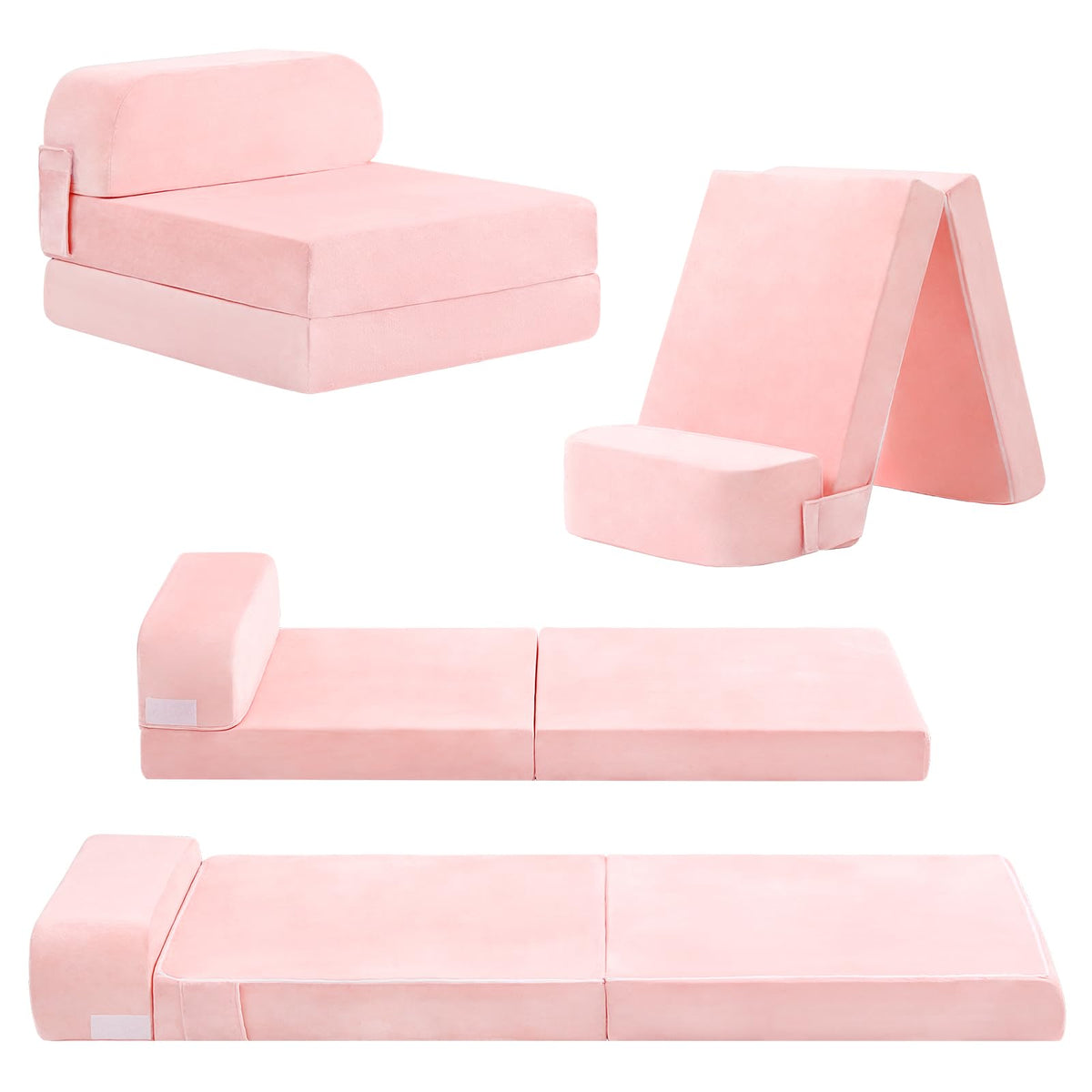 Pink Folding Sofa Bed with Removable Cover G94958