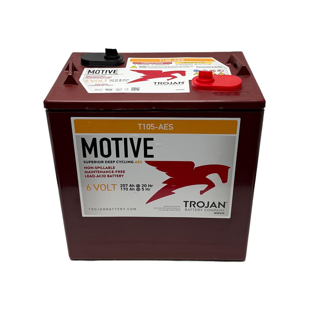 6V Deep Cycling VRLA AGM Batteries, Maroon, Pack of 4 Z685