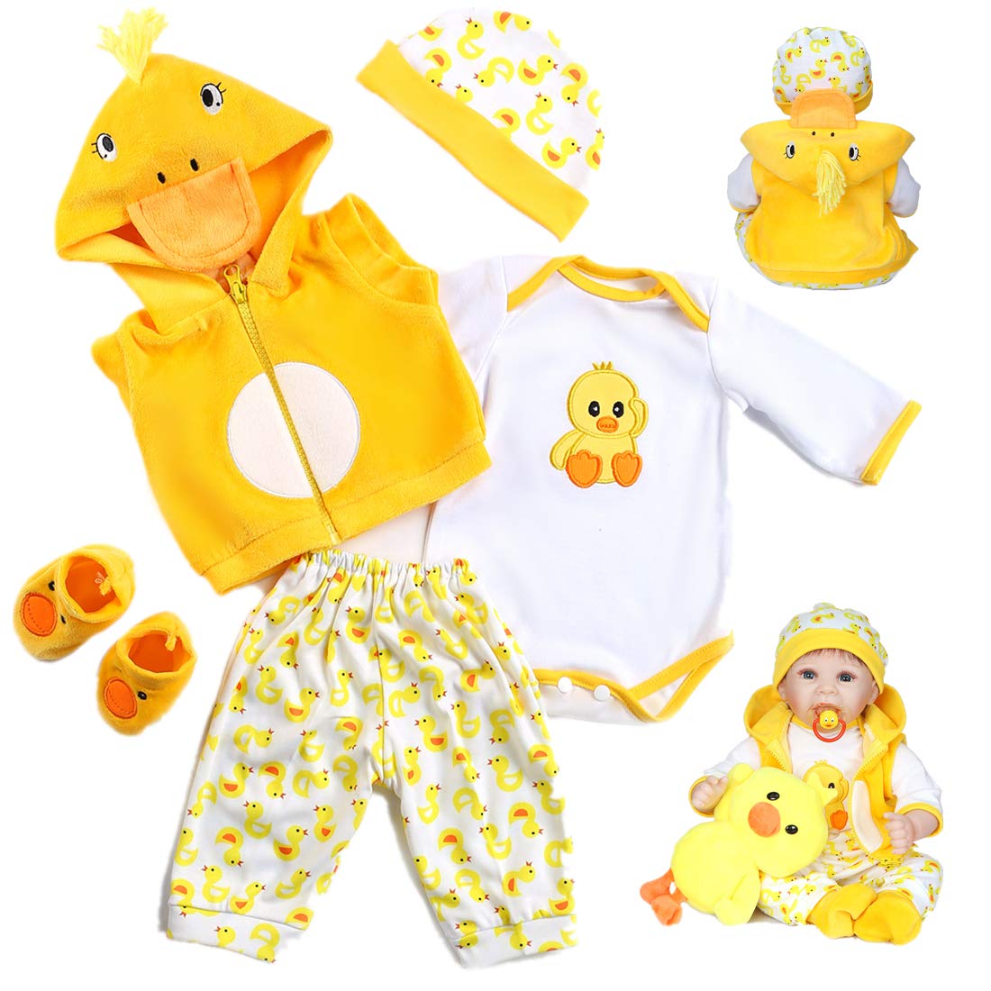 22 inch Yellow Duck 5pcs Doll Clothes Set D288617