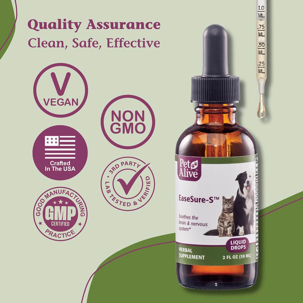2 Fl Oz Herbal Nervous System Support for Pets U483619