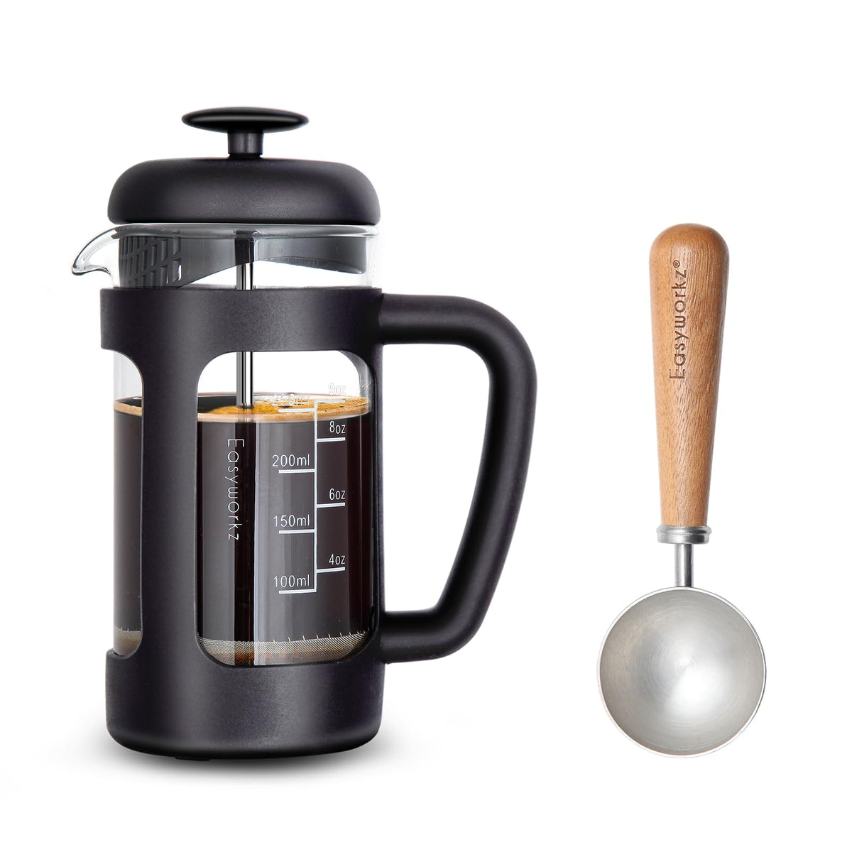 12 oz Stainless Steel French Press with Measuring Spoon G1365