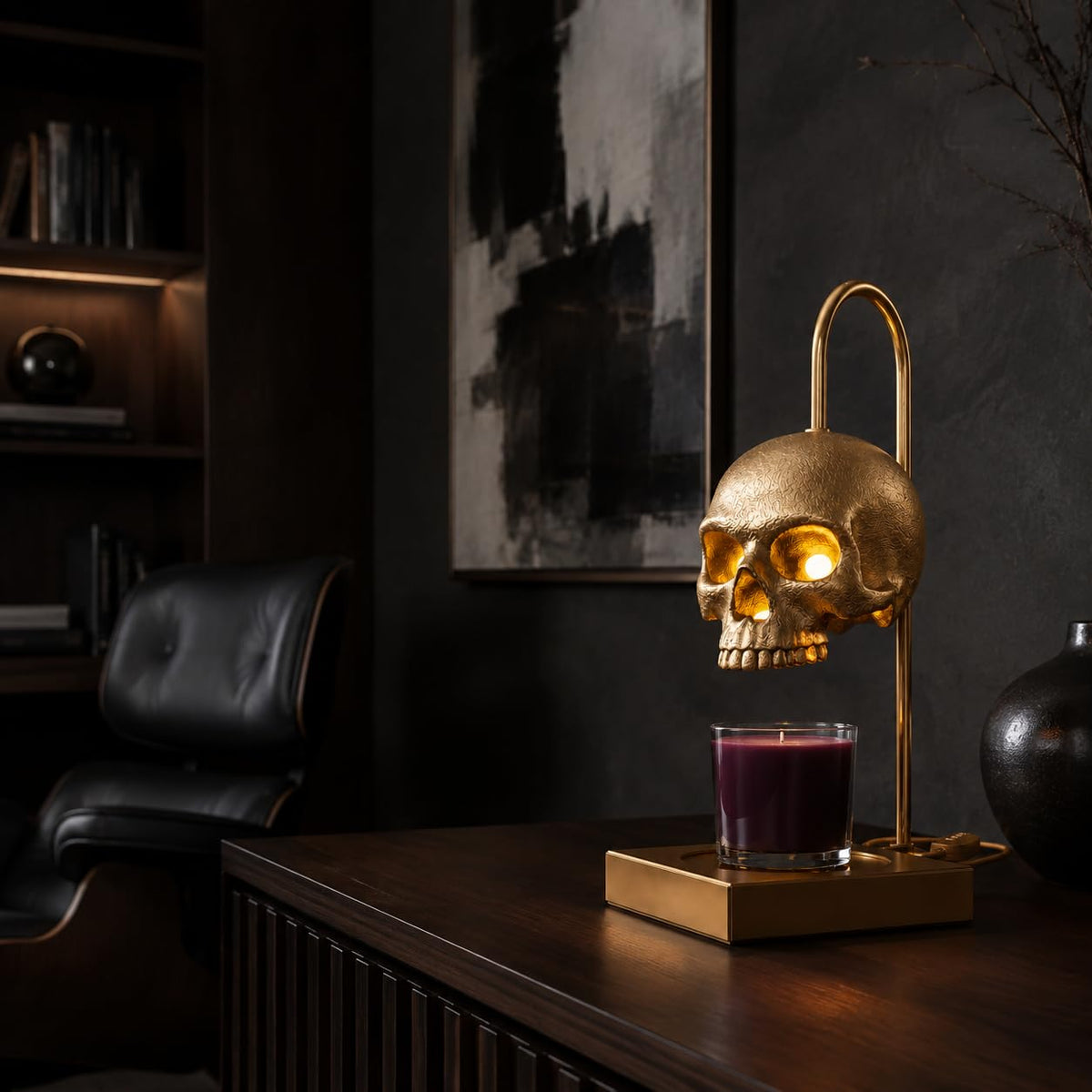 Skull Candle Warmer Lamp with Timer and Dimmer V476
