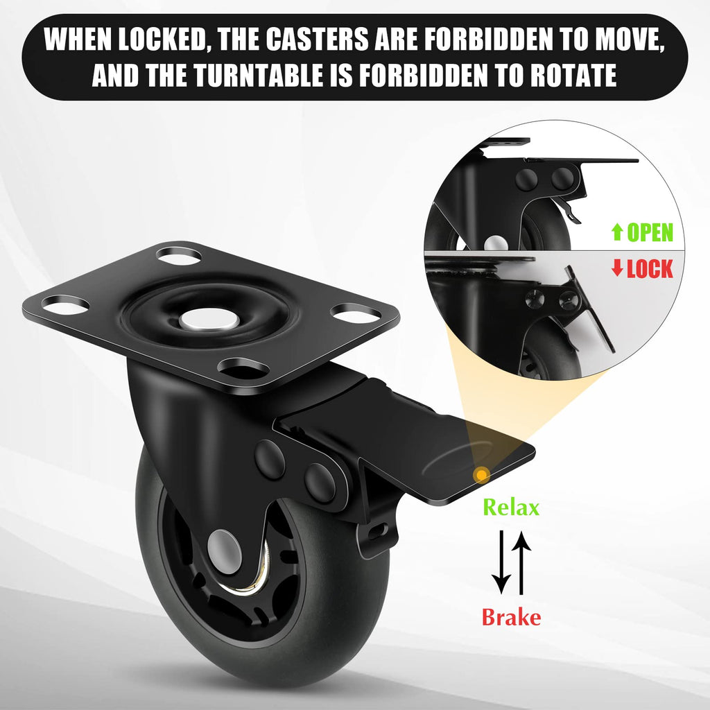 3” Lock Casters Set of 4 Heavy Duty F538