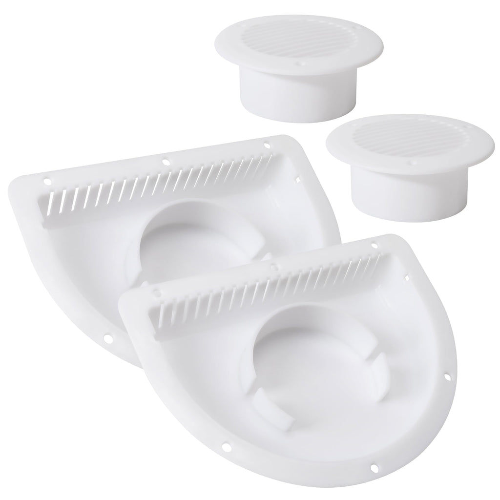 Trailer RV Sidewall Exhaust Vent Fan Kit with Cover, 2 Pack I84360