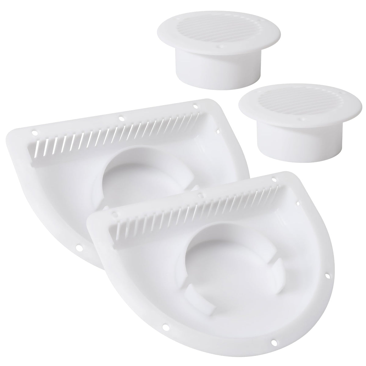 Trailer RV Sidewall Exhaust Vent Fan Kit with Cover, 2 Pack I84360