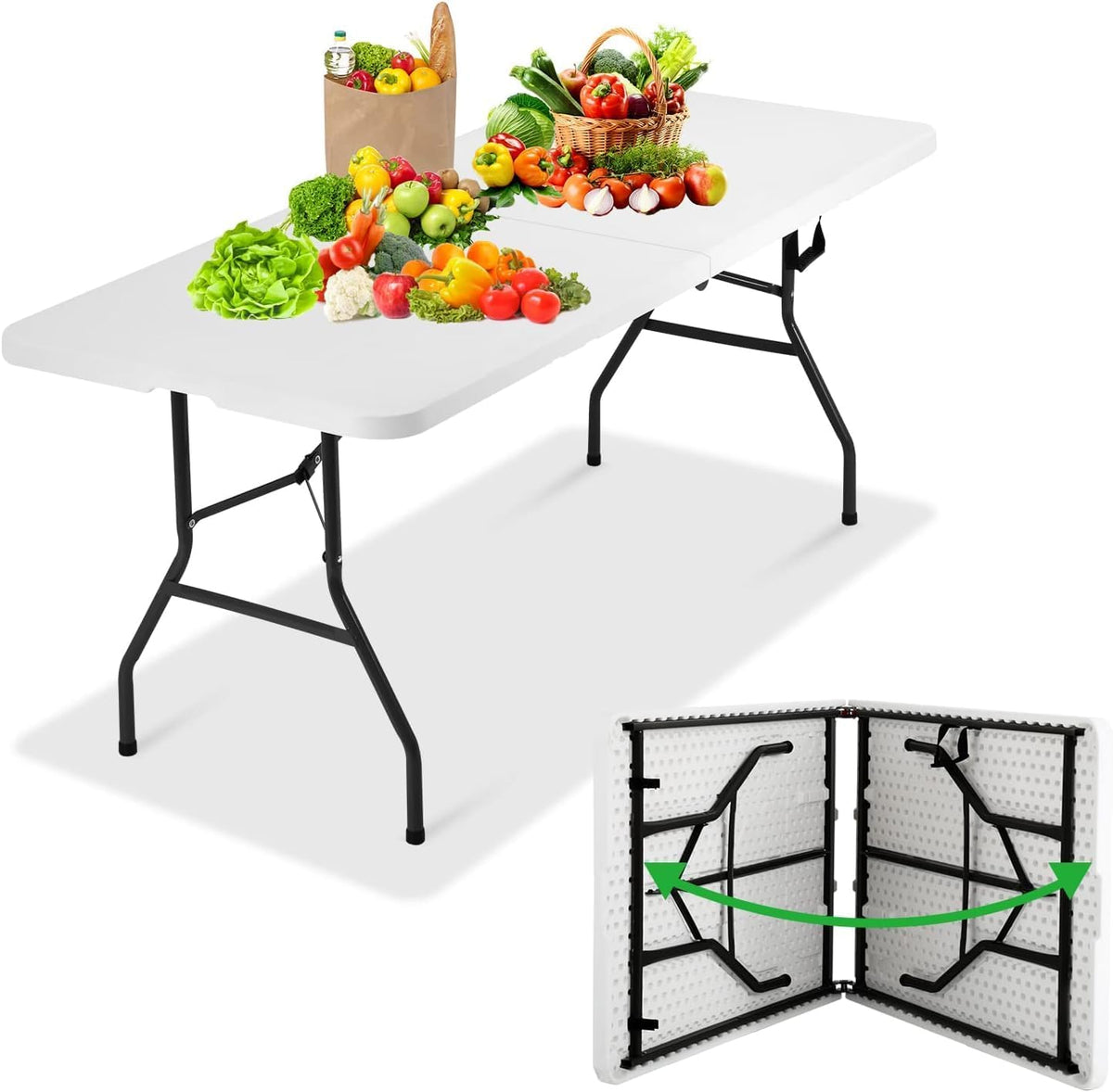 White 6FT Folding Table L946275