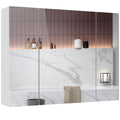 White 3 Door Bathroom Mirror Cabinet with Adjustable Shelves B8649