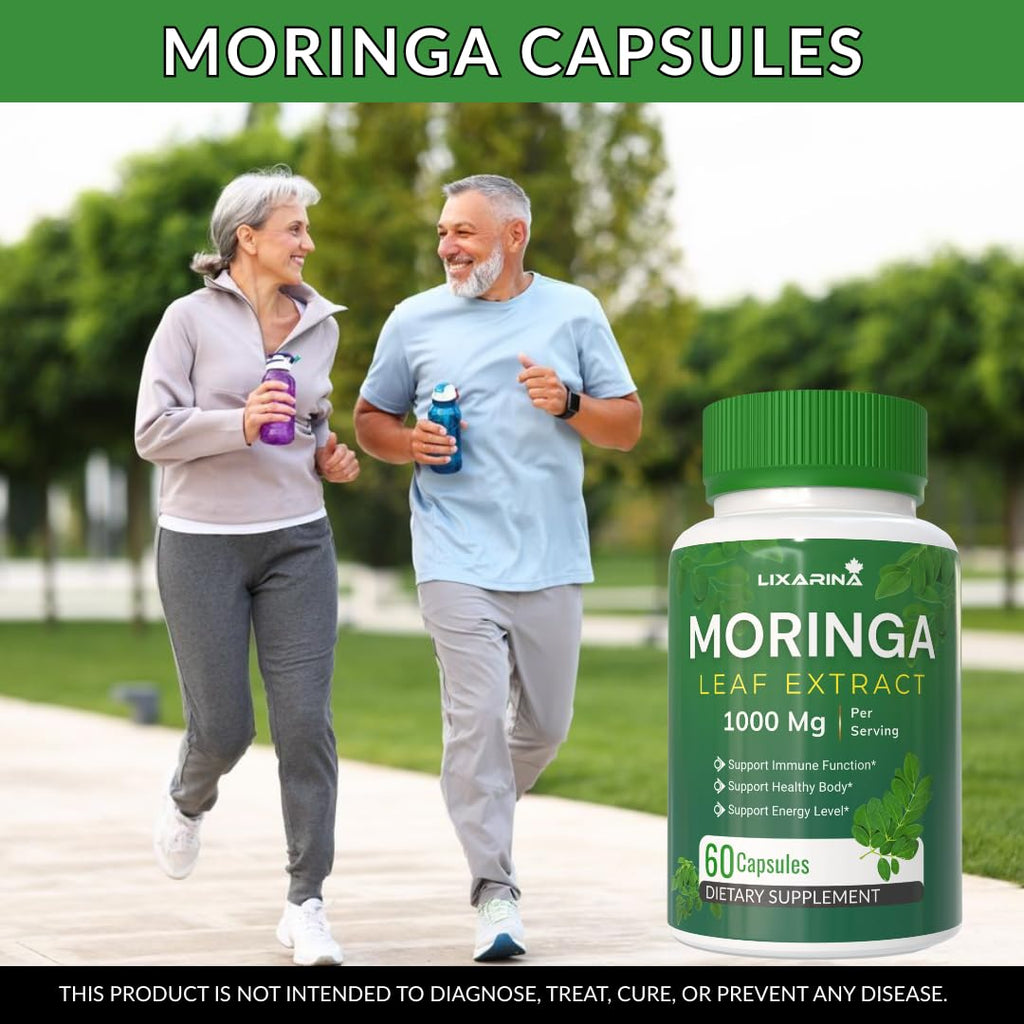 Moringa Capsules Organic 1000MG 60 Count Pack-2 E561538
