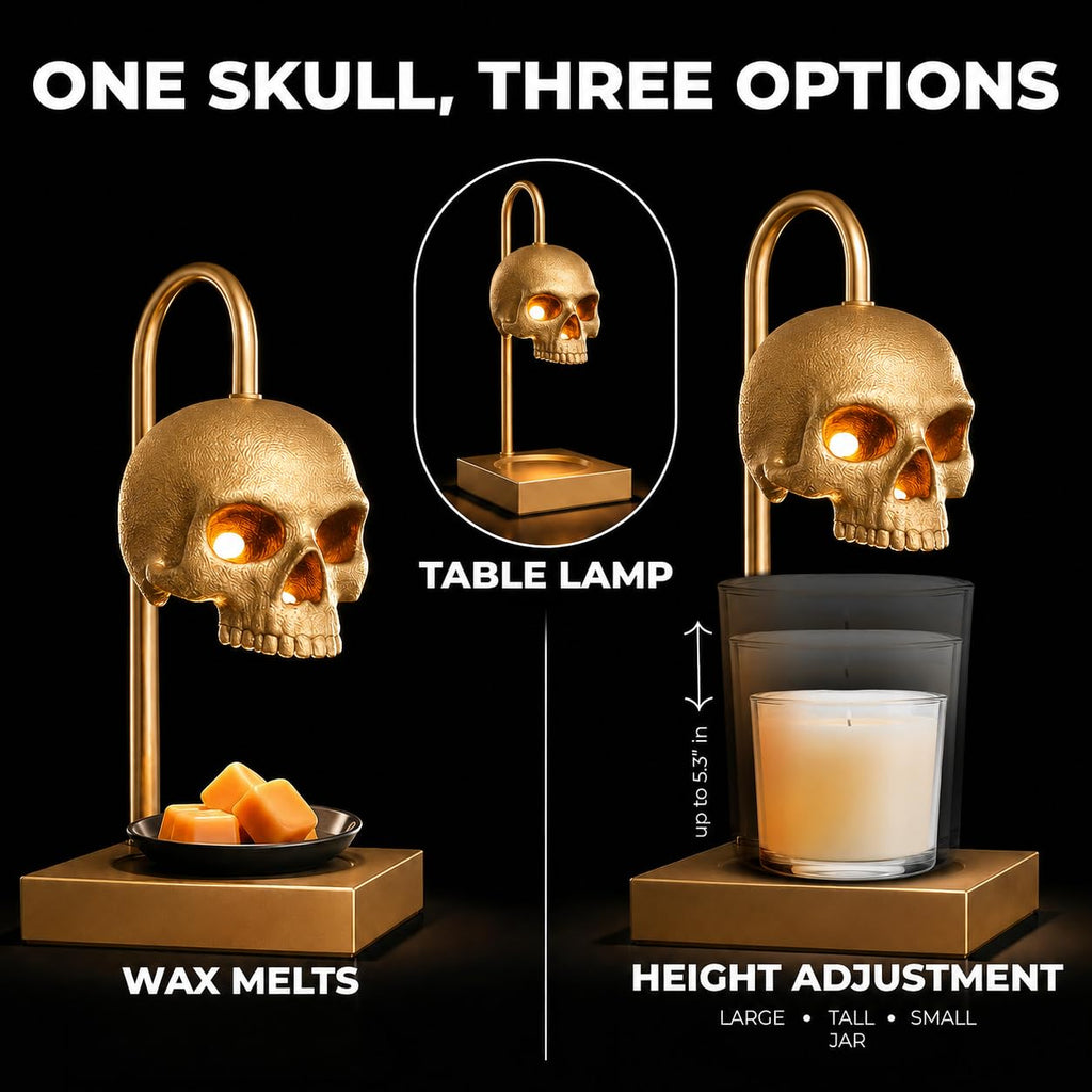 Skull Candle Warmer Lamp with Timer and Dimmer V476