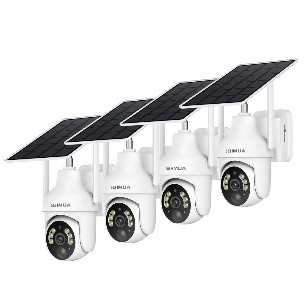 2K Solar Security Cameras Wireless Outdoor 4 Pack White K5683
