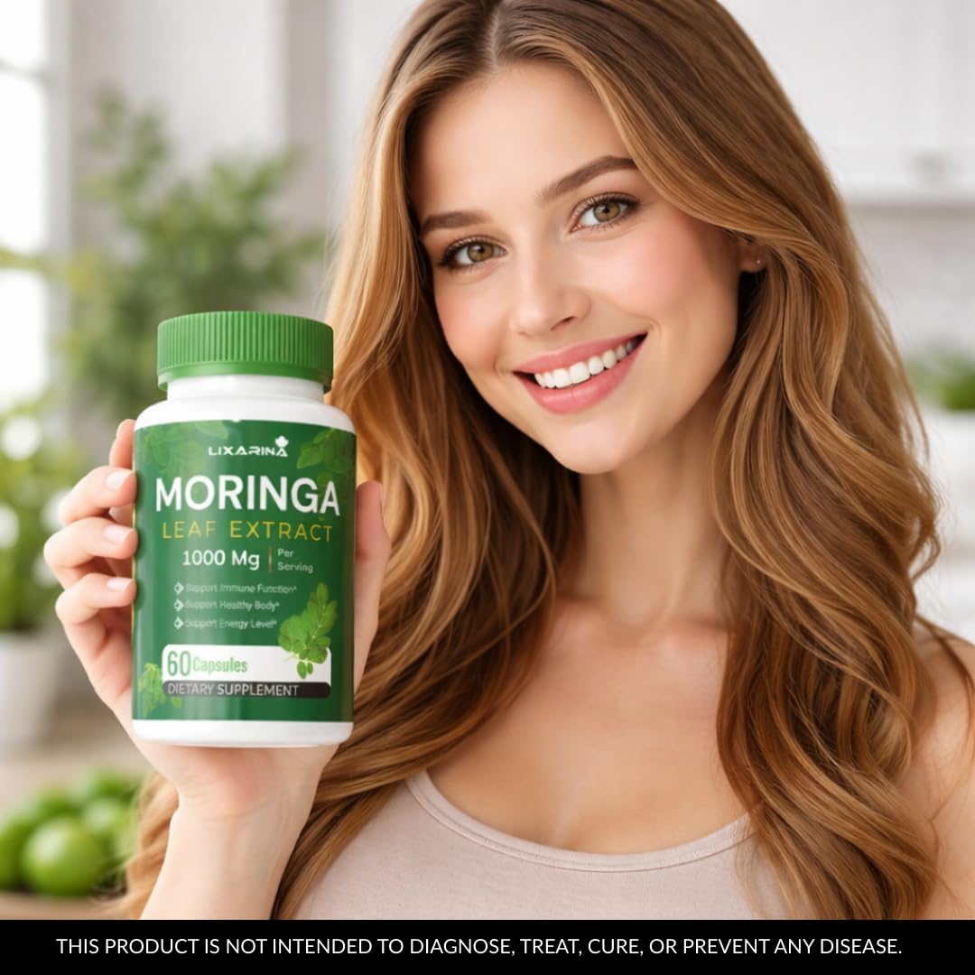 Moringa Capsules Organic 1000MG 60 Count Pack-2 E561538
