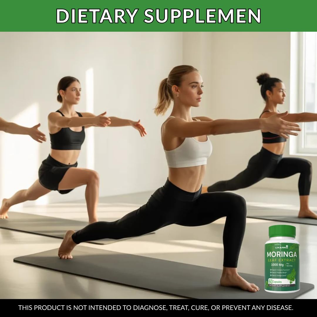 Moringa Capsules Organic 1000MG 60 Count Pack-2 E561538