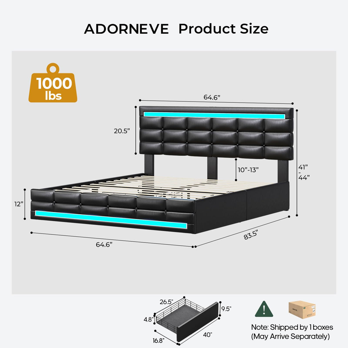 Queen Bed Frame with 4 Storage Drawers B363333