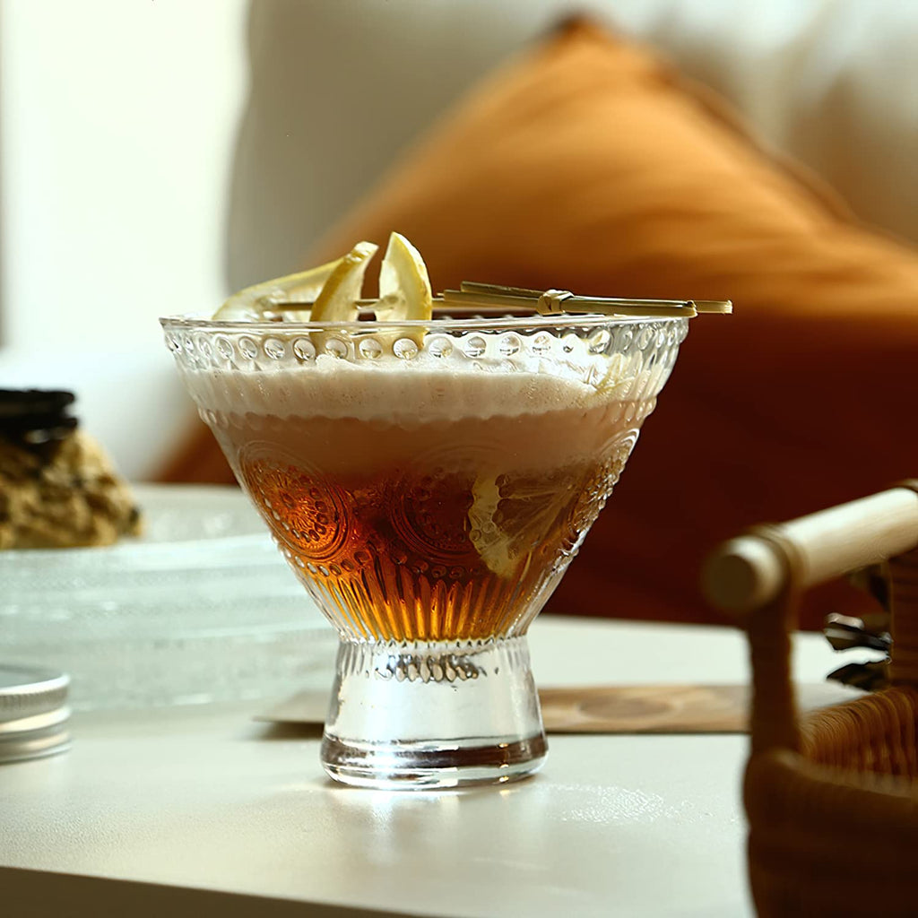6 Pack 8 oz Stemless Martini Glasses W8486