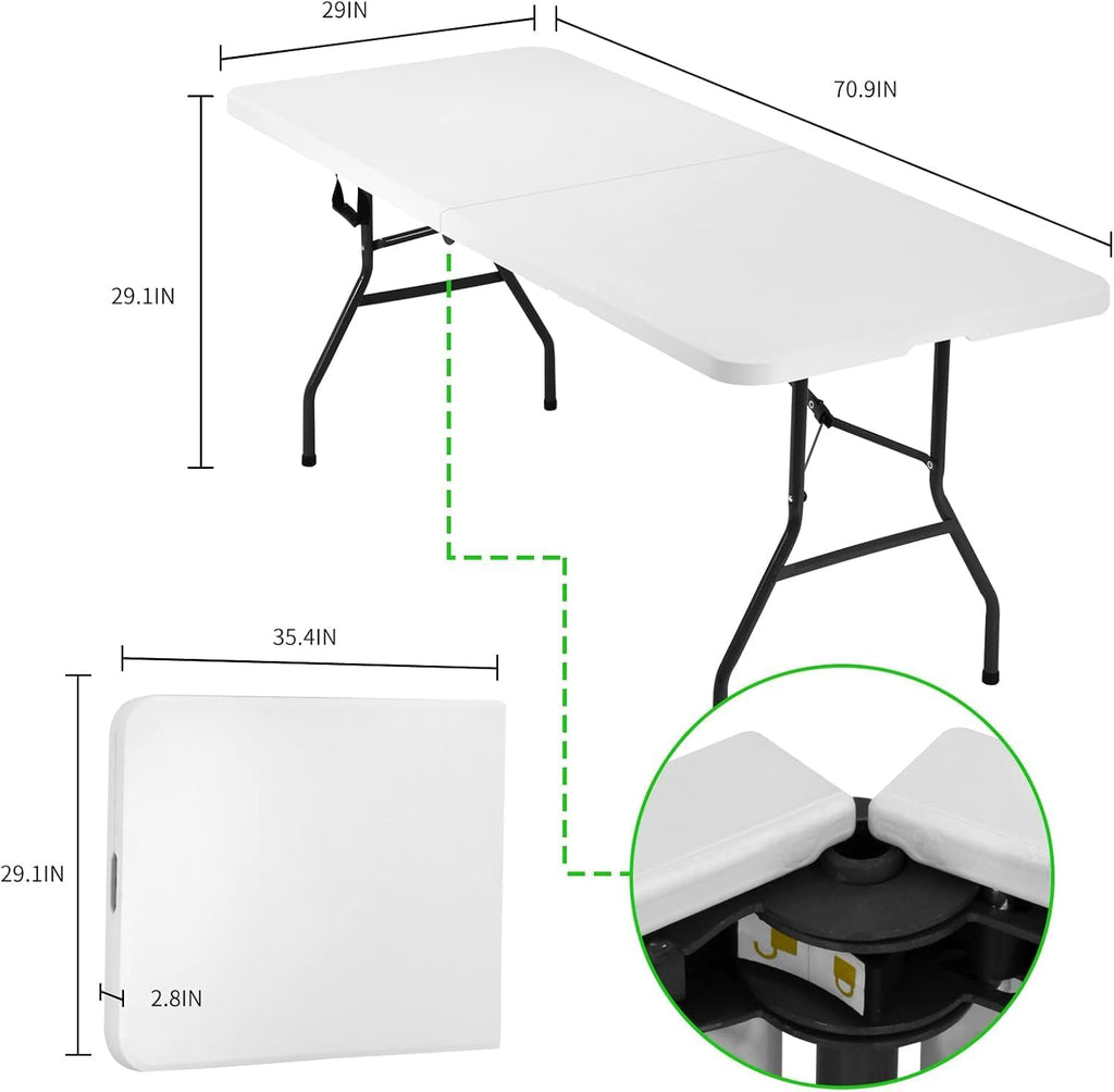 White 6FT Folding Table L946275