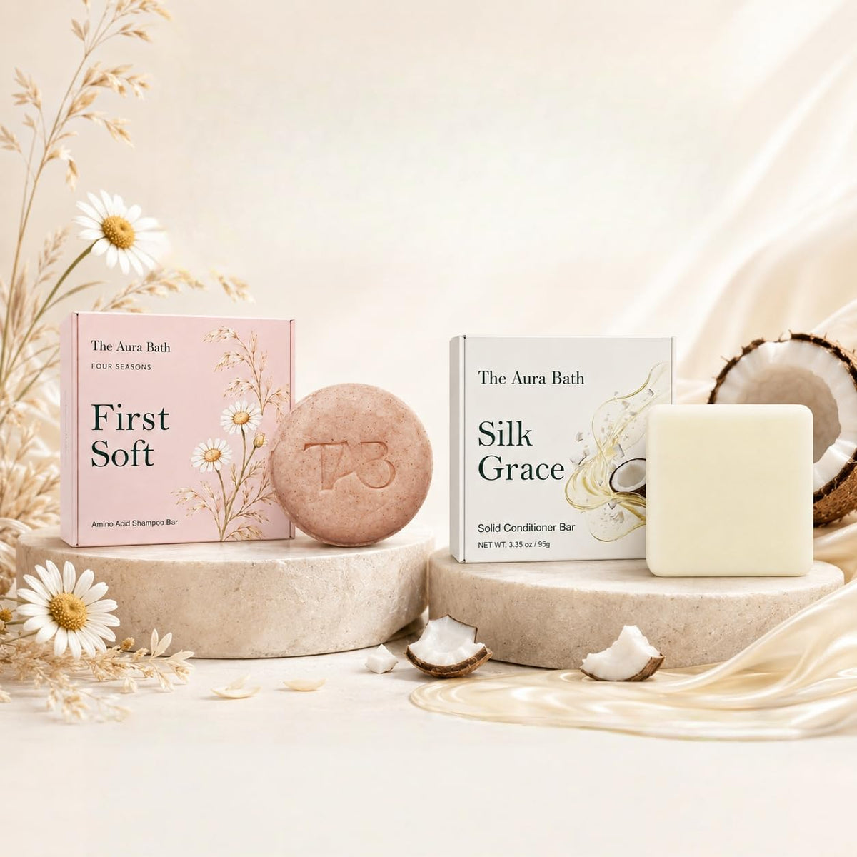 Shampoo and Conditioner Bar Set Sulfate-Free 2-Pack H697