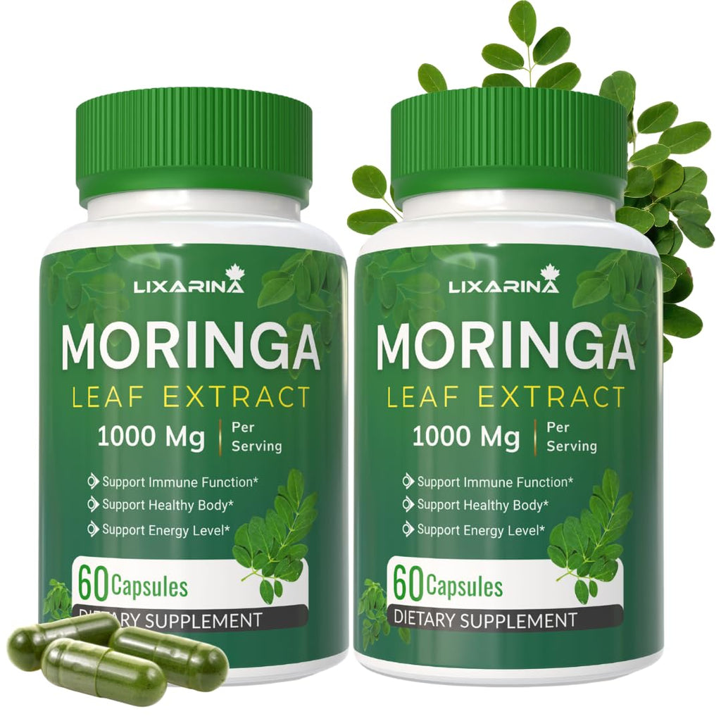 Moringa Capsules Organic 1000MG 60 Count Pack-2 E561538