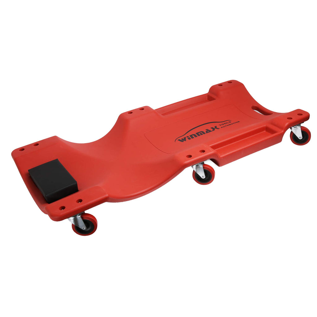Red 40 Inch Plastic Rolling Creeper R811