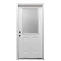 Primed Steel Clear Glass 1/2 Lite 2-Panel Right-Hand Inswing 32" x 80" Front Door M2535