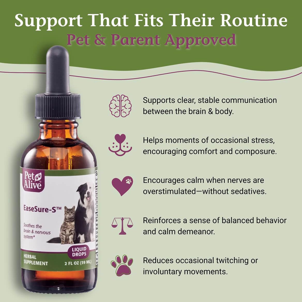 2 Fl Oz Herbal Nervous System Support for Pets U483619