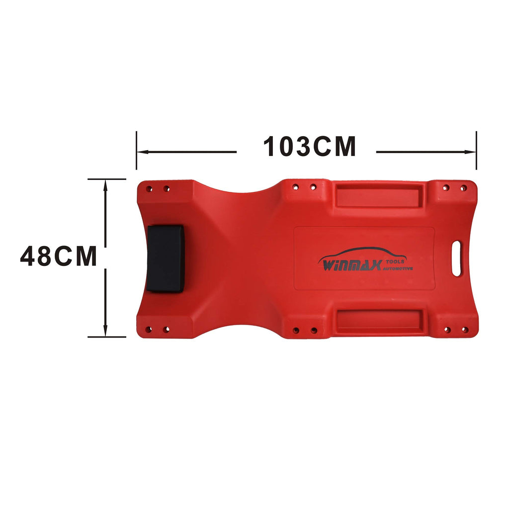 Red 40 Inch Plastic Rolling Creeper R811