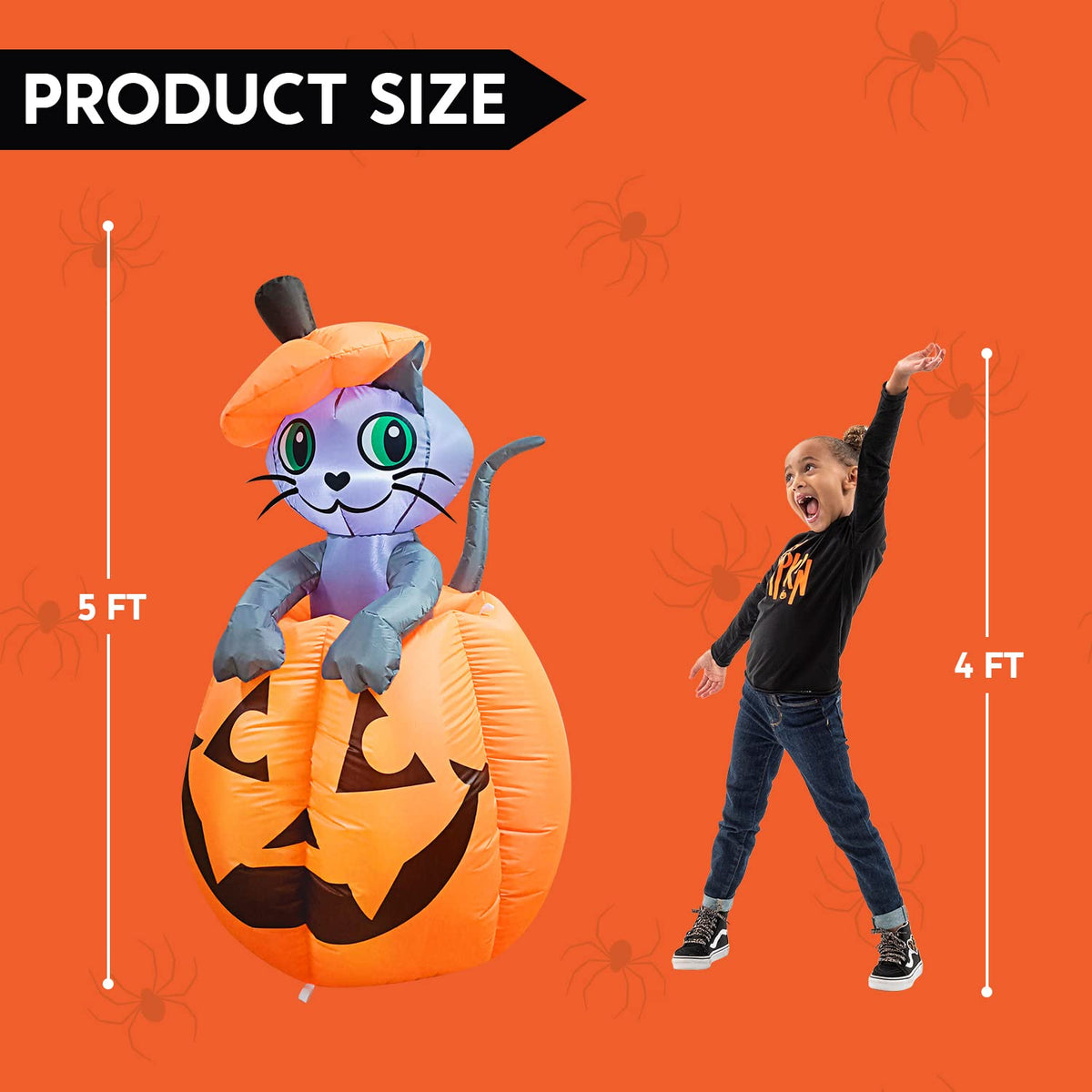 5 FT Animated Pumpkin Inflatable with LEDs E5270