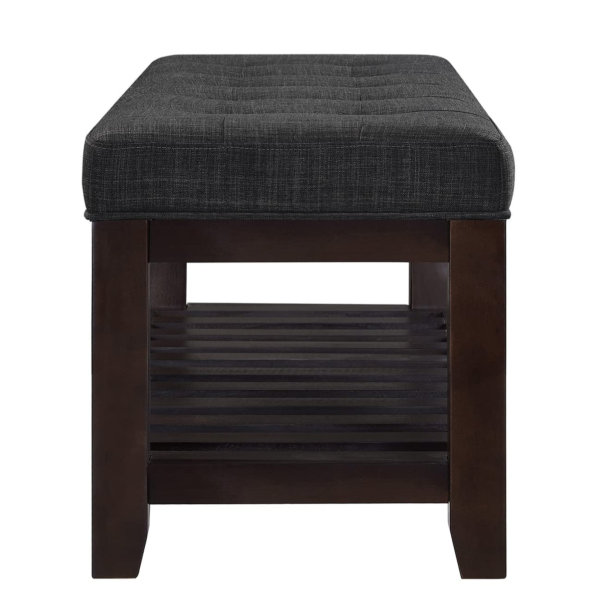 Large Rectangular Upholstered Tufted Linen Ottoman Bench S55004