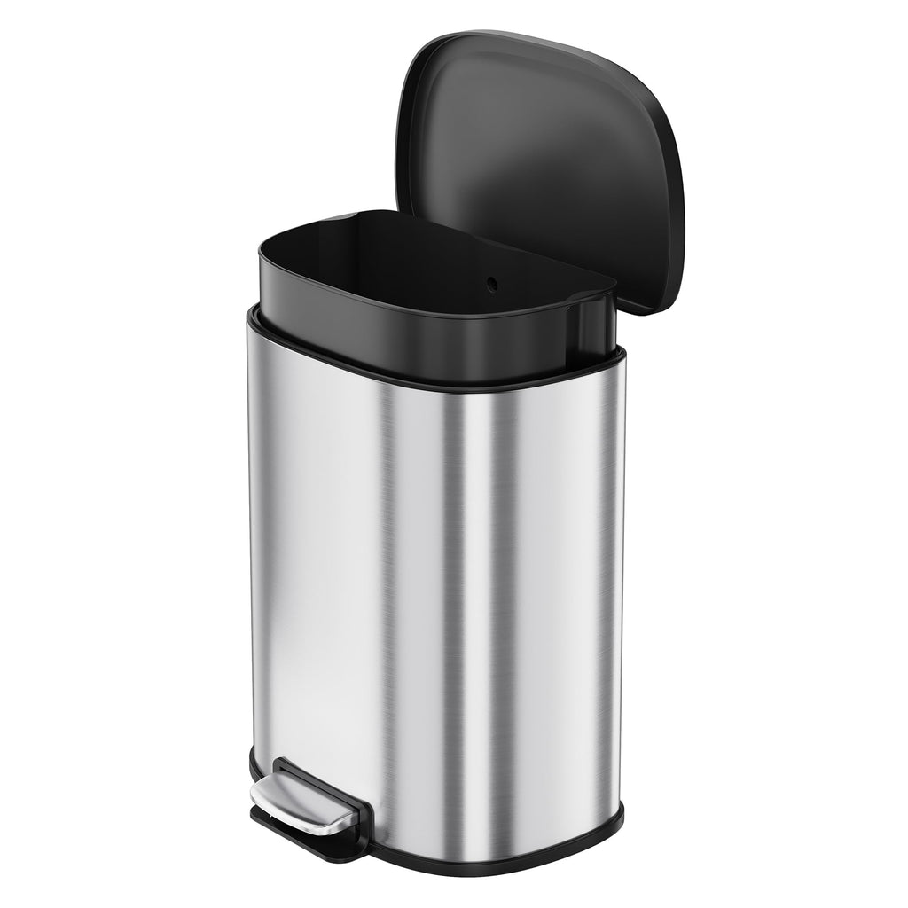 50L Stainless Steel Step-On Trash Can O784