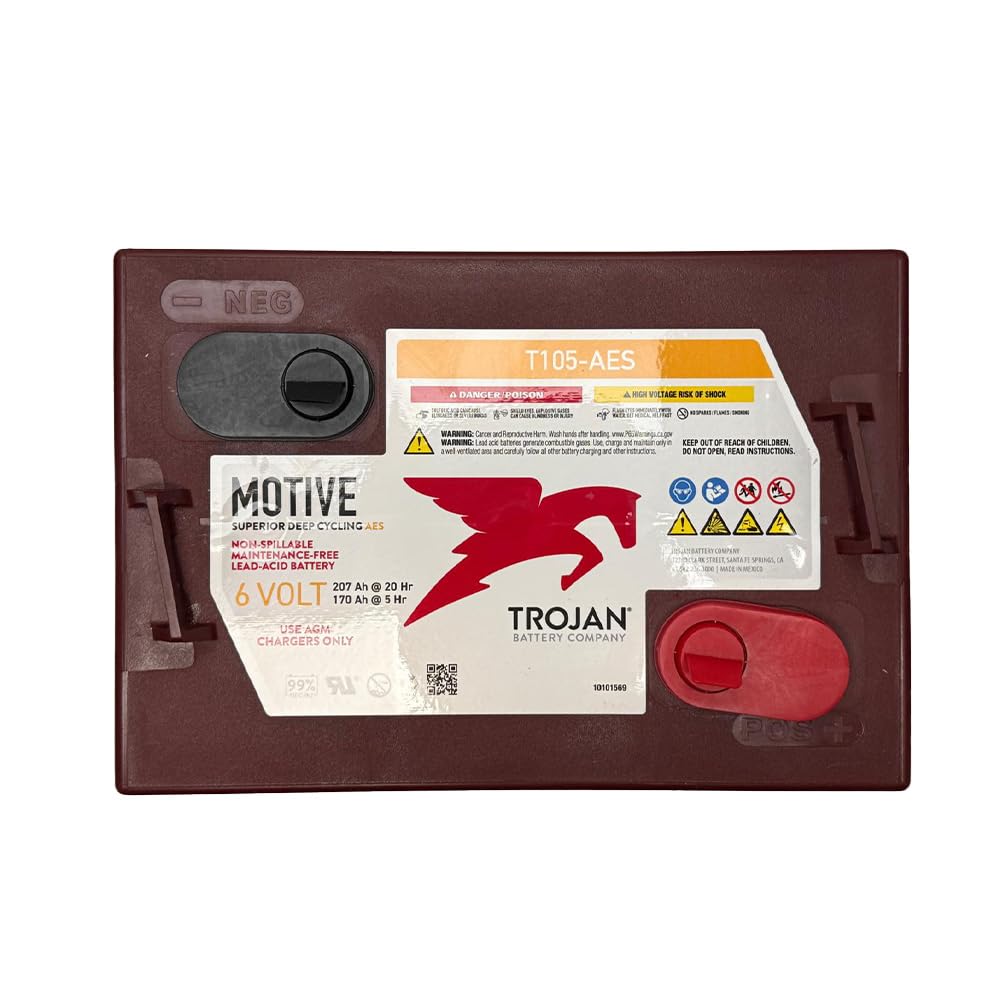6V Deep Cycling VRLA AGM Batteries, Maroon, Pack of 4 Z685