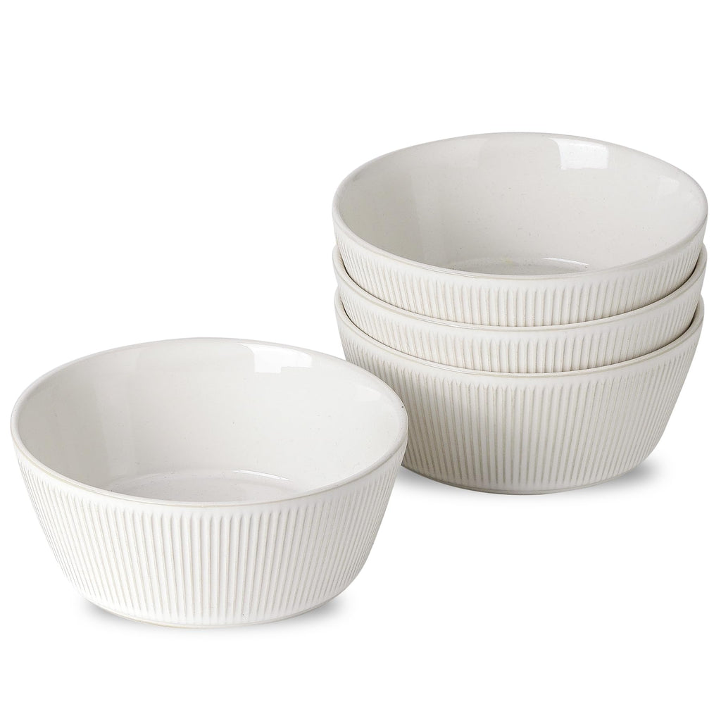 Ceramic Soup Bowls Set of 4, 6.3 inch Microwave Safe White K37065
