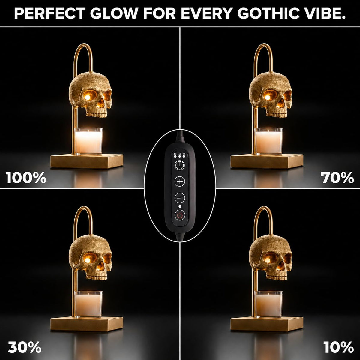 Skull Candle Warmer Lamp with Timer and Dimmer V476