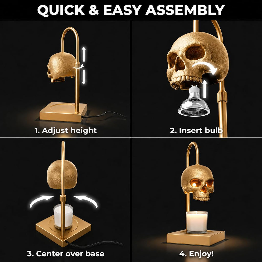 Skull Candle Warmer Lamp with Timer and Dimmer V476