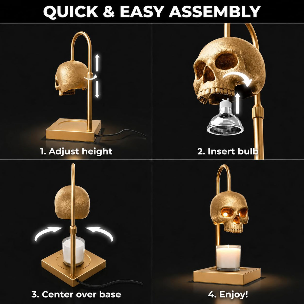 Skull Candle Warmer Lamp with Timer and Dimmer V476