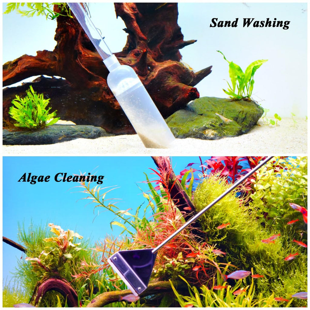 Fish Tank Cleaning Kit with Aquarium Siphon, Fish Net, and Algae Scraper P967080