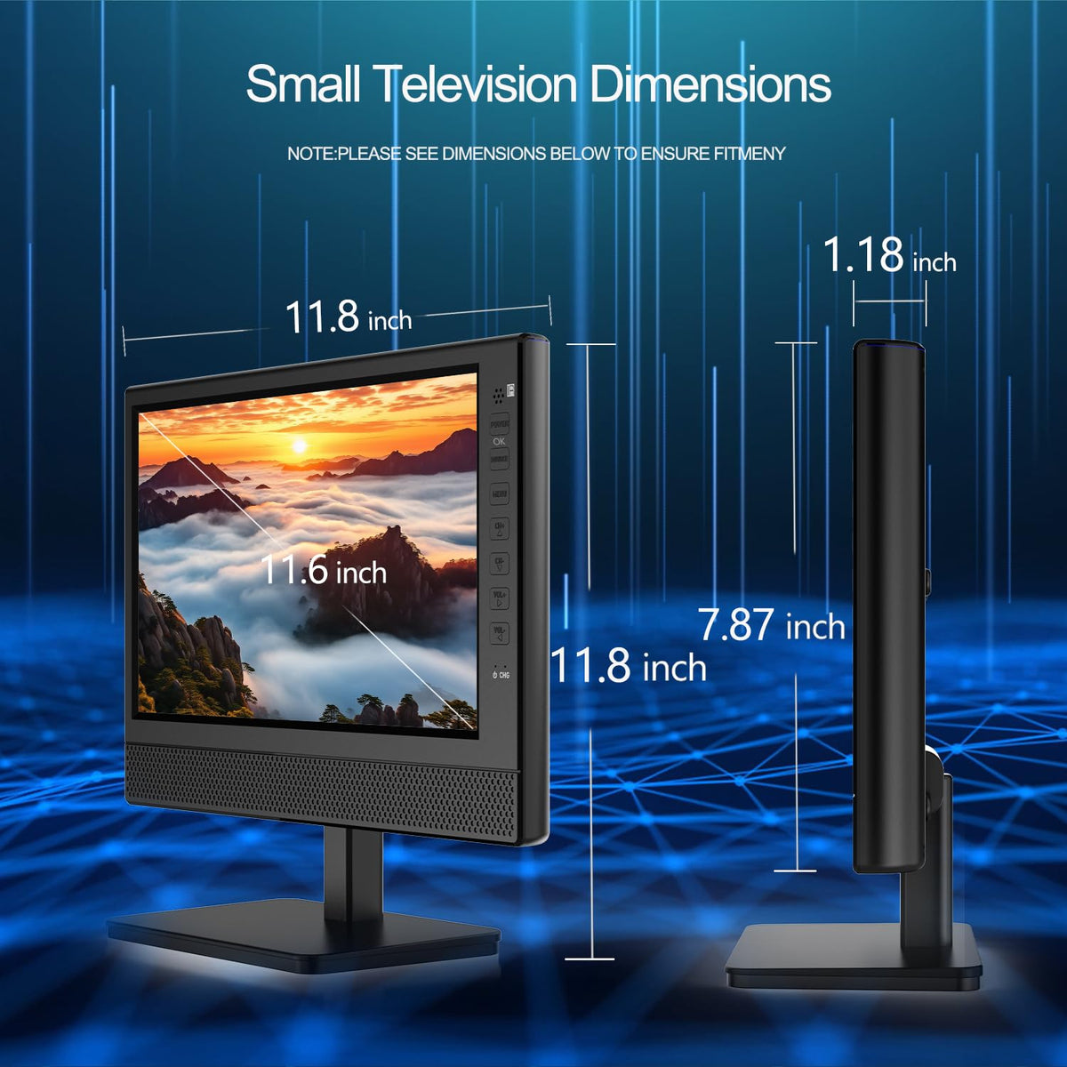 12” Portable Flat Screen TV with Digital Tuner J487024