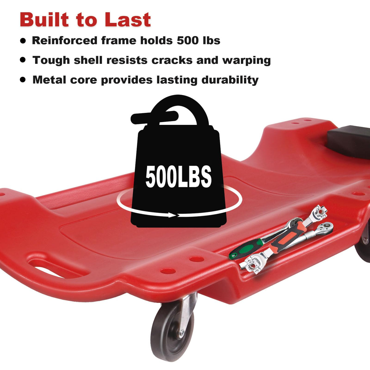40 Inch Heavy Duty 500 lbs Rolling Car Creeper with Padded Headrest X4298