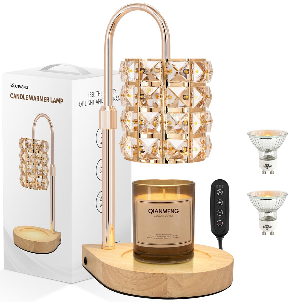 Candle Warmer Lamp with Timer, 2 Bulbs, Gold F78347