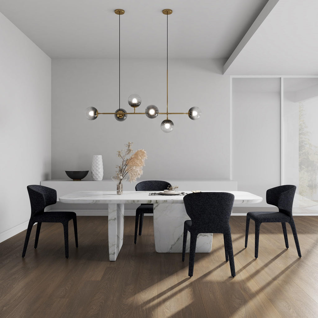 Black Upholstered Dining Chairs Set of 4 H1902