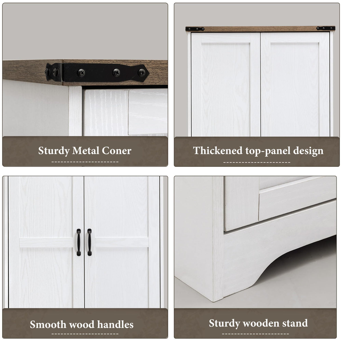 71" White Wooden Armoire Wardrobe Closet with 2 Doors & 2 Drawers D838855