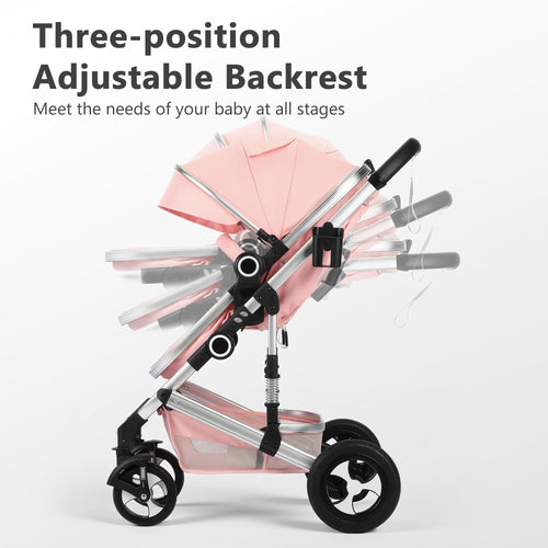 2 in 1 Convertible Baby Stroller, Diaper Bag, Pink R469885