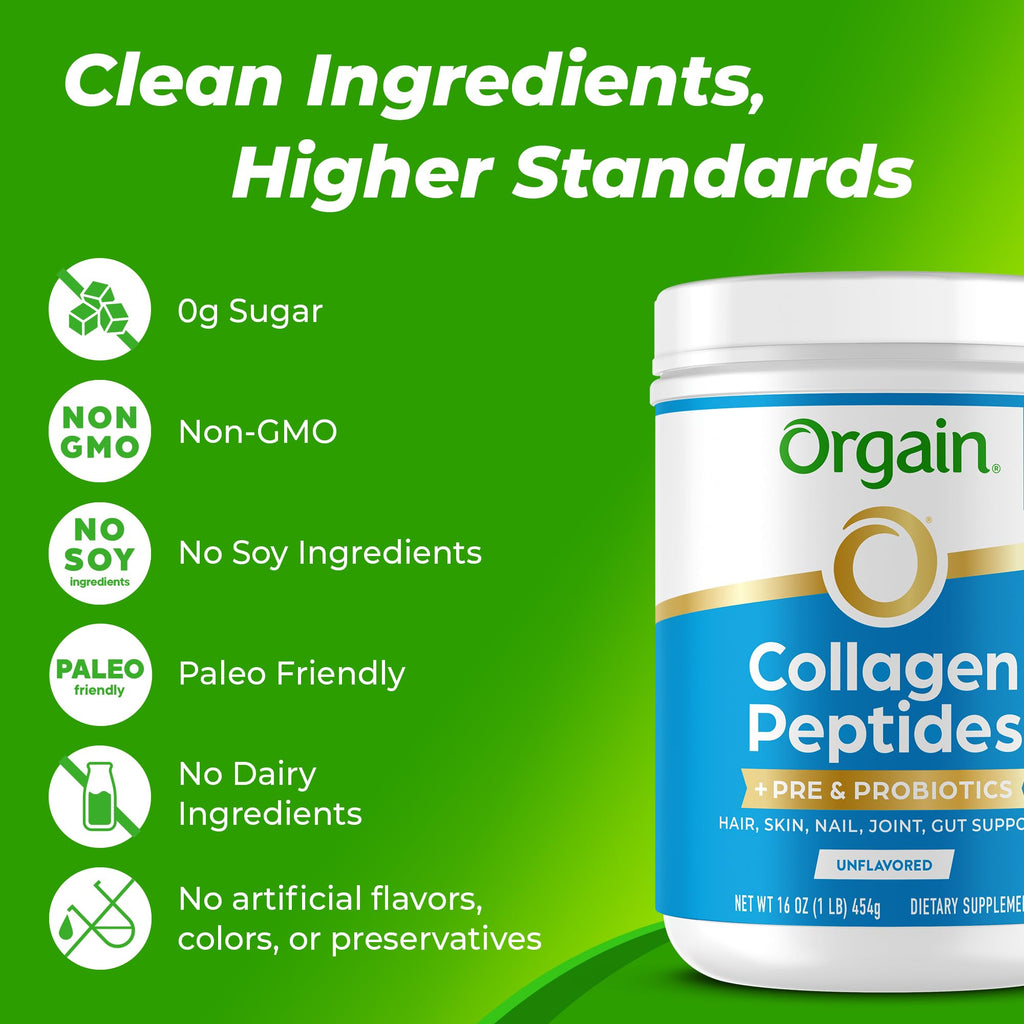 Collagen Peptides + Prebiotic & Probiotics Powder, 1lb C825126