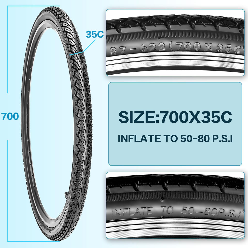 Foldable Road Bike Tires and Inner Tubes 2-Pack J177162
