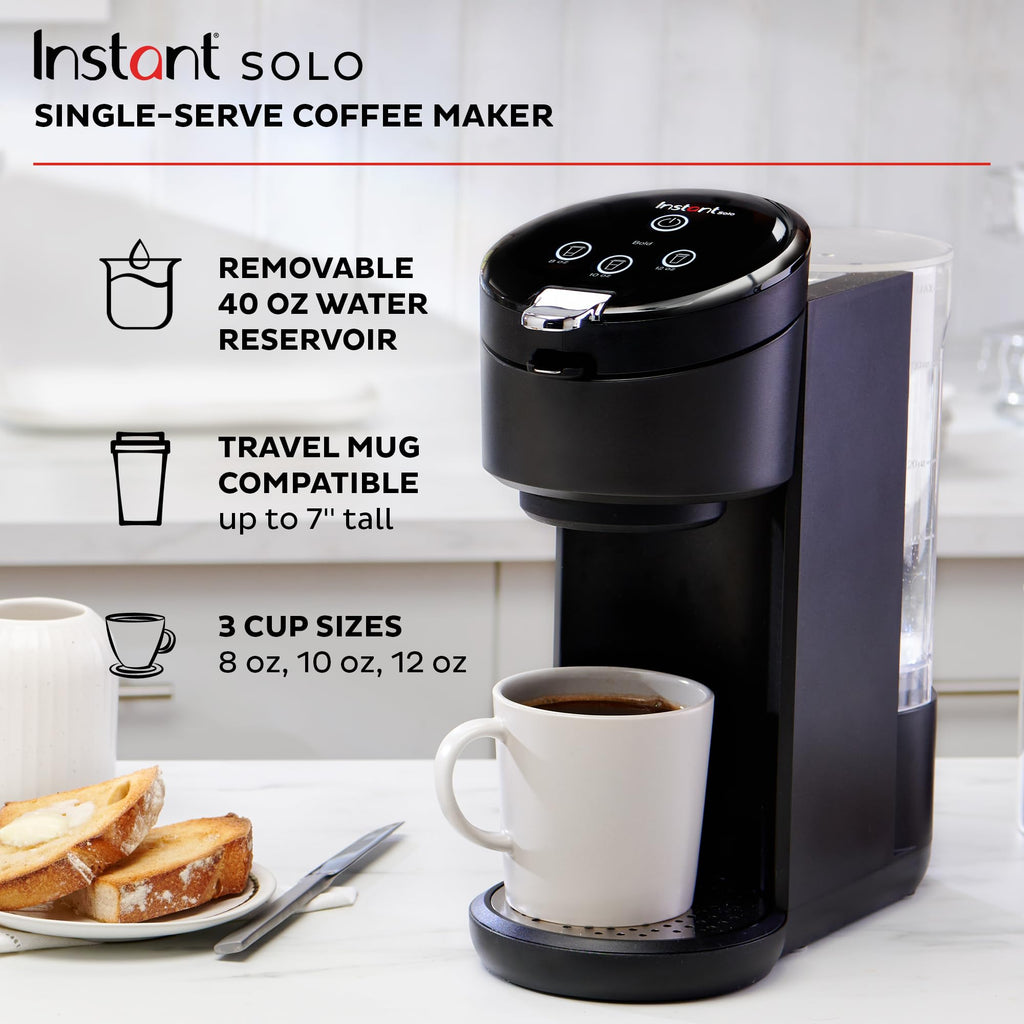 Single Serve K-Cup Pod Compatible Coffee Maker with 40oz Water Reservoir, Black E690527