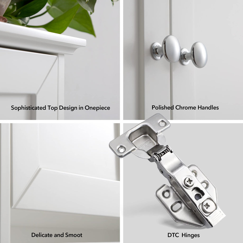 White Wall Mounted Wooden Bathroom Cabinet A615