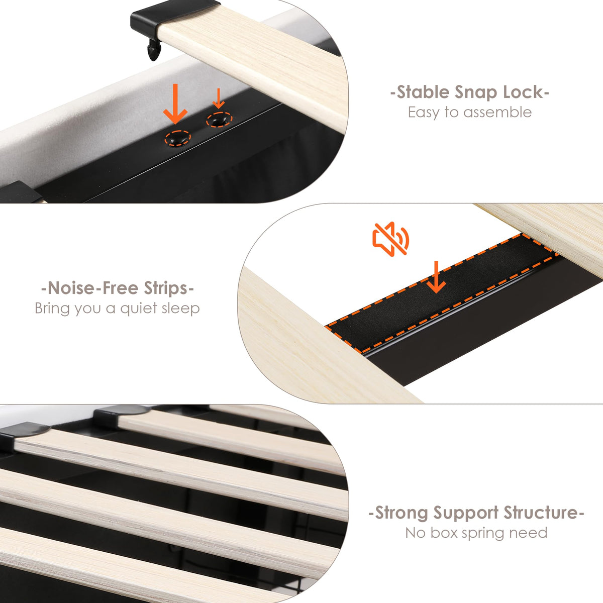 Beige Upholstered Full LED Bed Frame with Storage H347375