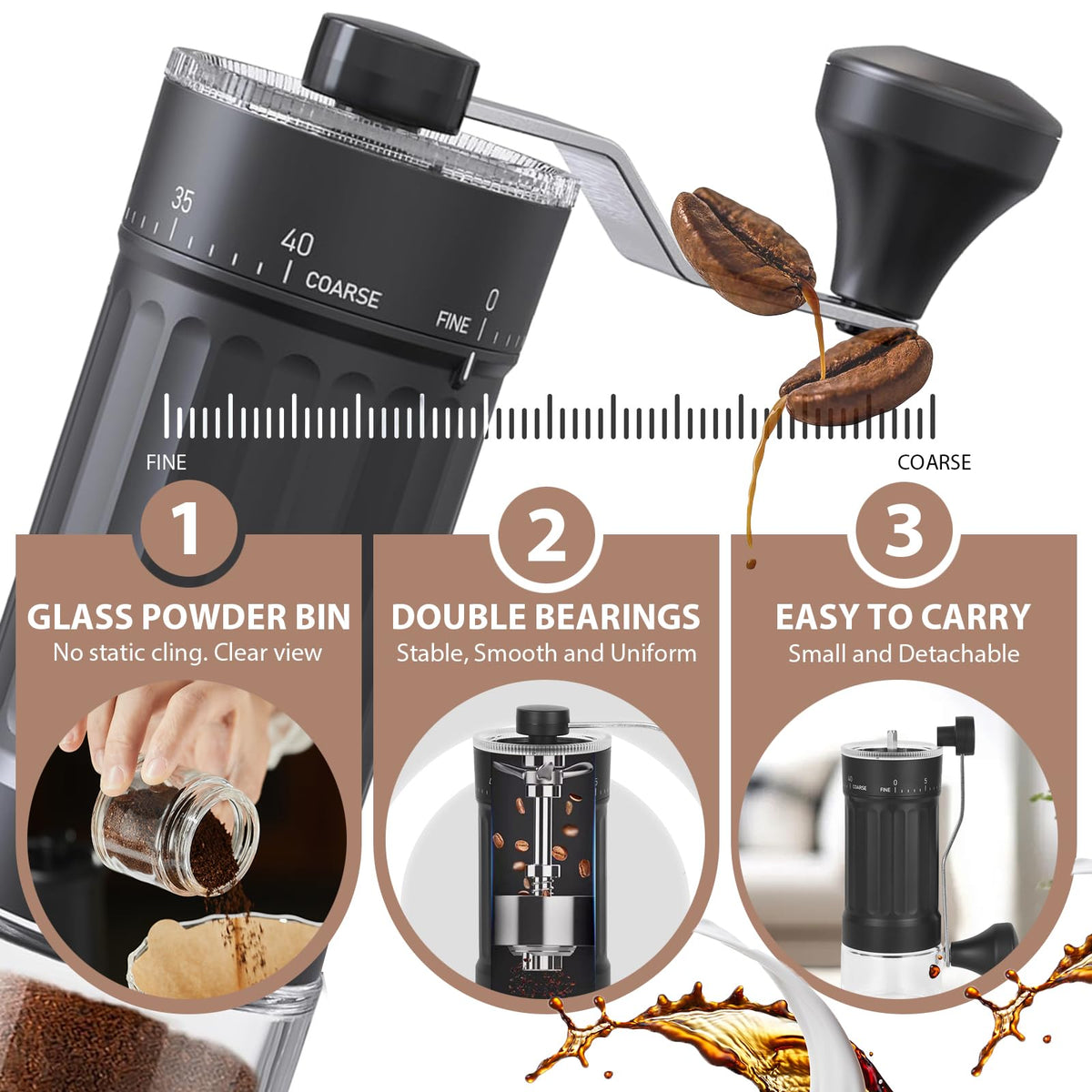 Manual Coffee Grinder with Ceramic Conical Burr Z845425