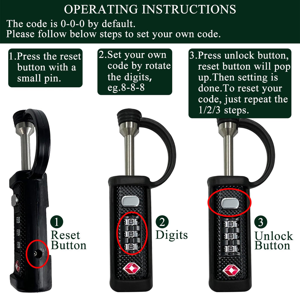 TSA Lock 3-Dial Combo Padlock 2 Pack G686761