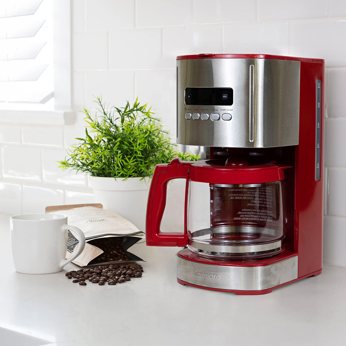 12 Cup Programmable Drip Coffee Maker with Glass Pot C11290