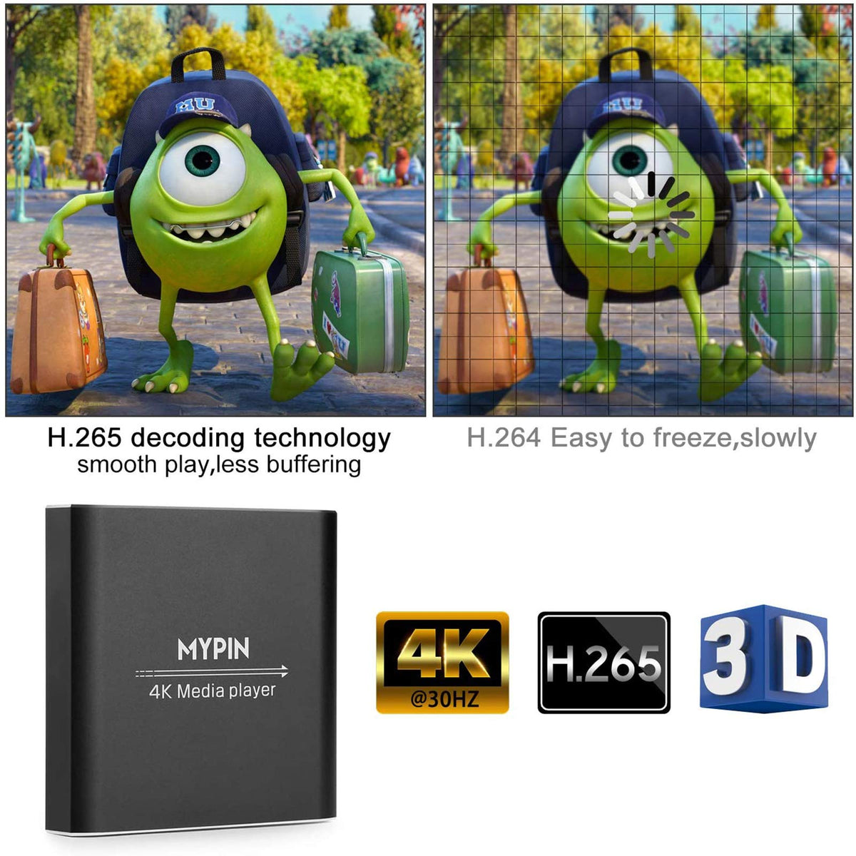 4K Media Player with Remote Control X705388